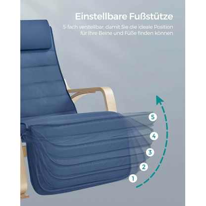 Artikelbild 6 für SONGMICS Schaukelstuhl blau braun Stoff 67,0 x 121,5 x 84,0 cm, 1 St., Artikelnummer 290918