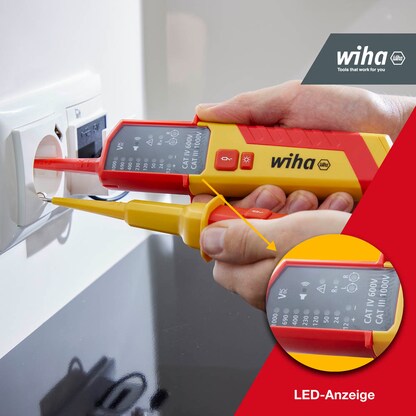 Artikelbild 5 für Wiha Zweipoliger Spannungs- und Durchgangsprüfer 45216 CAT III 1.000 V / CAT IV 600 V, Artikelnummer 717742