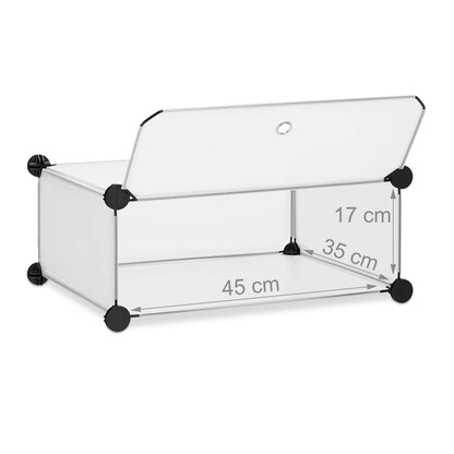 Artikelbild 3 für relaxdays Schuhschrank, 10021962_50 transparent 6 Fachböden 49,0 x 37,0 x 107,0 cm, Artikelnummer 451134