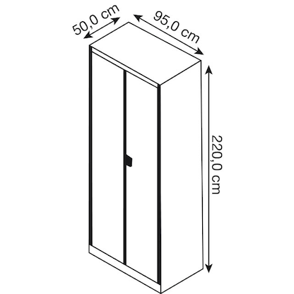 Artikelbild 2 für mauser Stahlschrank BF 5/22 STG - 9010/9010 reinweiß 5 Fachböden 95,0 x 50,0 x 220,0 cm, aufgebaut, 1 St., Artikelnummer 600664
