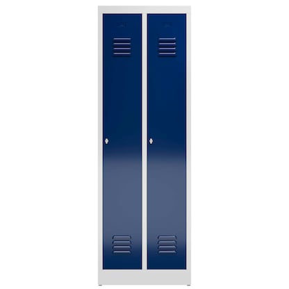 Artikelbild 2 für ClassiX Spind enzianblau, lichtgrau X-510121, 2 Schließfächer 59,0 x 50,0 x 180,0 cm, Artikelnummer 187319