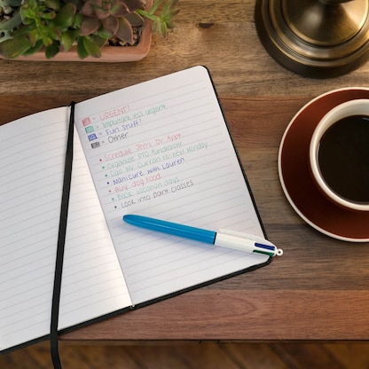 Artikelbild 5 für BIC 4-Farben-Kugelschreiber 4 Colours Original hellblau/weiß, Schreibfarbe: schwarz, blau, rot, grün, 1 St., Artikelnummer 836197