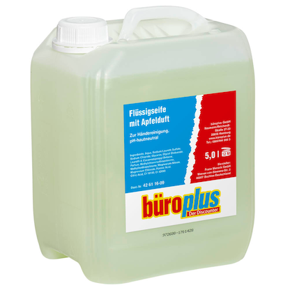 Artikelbild für büroplus Apfelduft Flüssigseife 5,0 l, Artikelnummer 426116