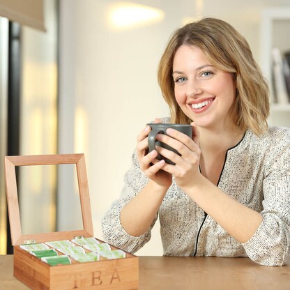 Artikelbild 4 für relaxdays Teebox braun 22,0 x 22,0 cm, 1 St., Artikelnummer 400711