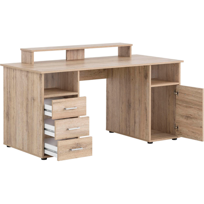 Artikelbild 4 für MÖBELPARTNER Niels light Schreibtisch wildeiche rechteckig, Wangen-Gestell eiche 150,0 x 70,0 cm, Artikelnummer 650343