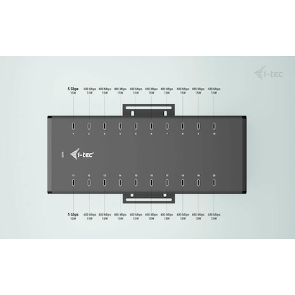 Artikelbild 3 für i-tec® USB-Hub USB-C/USB-A Metal Charging + data 20-fach schwarz, Artikelnummer 662738