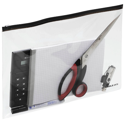 Artikelbild für DURABLE Gleitverschlussbeutel ZIP BAG DIN A4 transparent/schwarz 0,43 mm, 5 St., Artikelnummer 611069