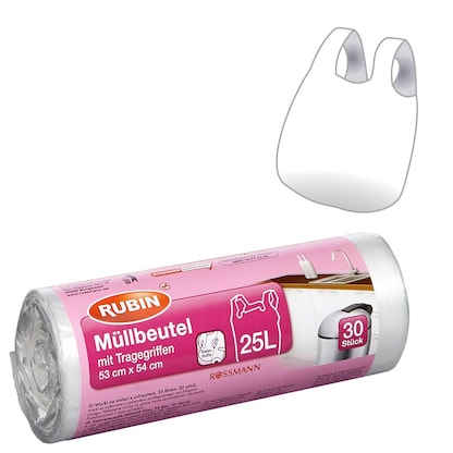 Artikelbild für RUBIN Müllbeutel 25,0 l transparent, 30 St., Artikelnummer 213027