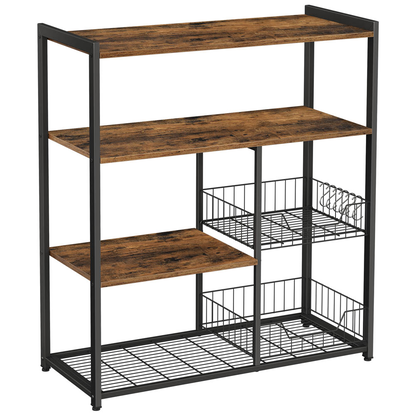 Artikelbild für VASAGLE Küchen-Organizer vintage-braun, schwarz 80,0 x 35,0 x 95,0 cm, 1 St., Artikelnummer 439857