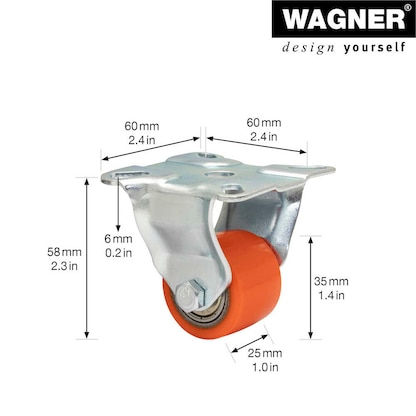 Artikelbild 2 für WAGNER® design yourself Schwerlast-Lenkrolle RO 8935 rot, Artikelnummer 419816