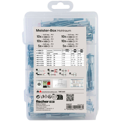 Artikelbild 3 für fischer Meister-Box Hohlraum 558327 Hohlraumdübel-Sortiment Ø 5 mm, 50-teilig, Artikelnummer 480556