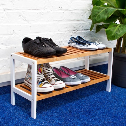 Artikelbild 2 für relaxdays Schuhregal braun, weiß 70,0 x 24,5 x 33,0 cm, 1 St., Artikelnummer 360861