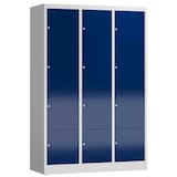 Artikelbild 1 für ClassiX Schließfachschrank enzianblau, lichtgrau X-523431, 12 Schließfächer 118,5 x 50,0 x 180,0 cm, Artikelnummer 189508