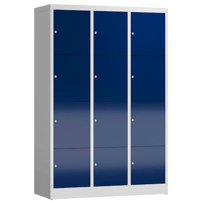Artikelbild für ClassiX Schließfachschrank enzianblau, lichtgrau X-523431, 12 Schließfächer 118,5 x 50,0 x 180,0 cm, Artikelnummer 189508