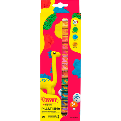 Artikelbild 3 für JOVI Knete PLASTILINA farbsortiert, 15 Farben je 15,0 g, Artikelnummer 392452