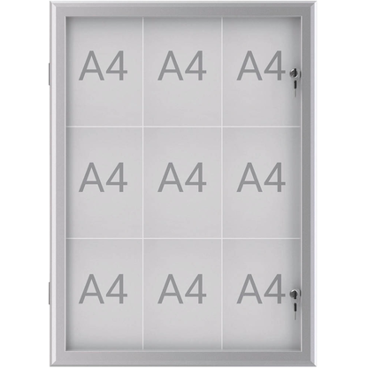 Artikelbild für MAUL Schaukasten Excite grau 9x DIN A4 73,9 x 2,8 x 100,0 cm, 1 St., Artikelnummer 536381