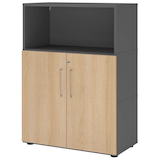 Artikelbild 1 für HAMMERBACHER Regalschrank FlexWall, VFW38T2KG/G/E/BS grafit, eiche 80,0 x 40,0 x 109,8 cm, 1 St., Artikelnummer 950004