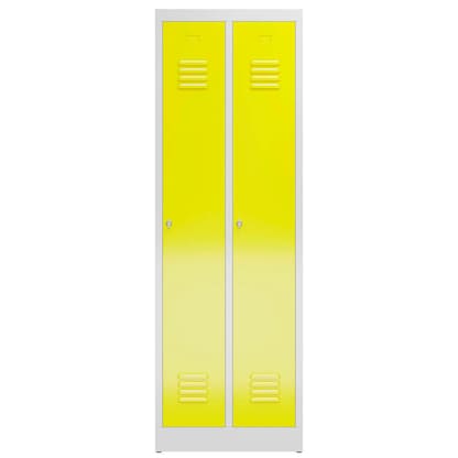 Artikelbild 2 für ClassiX Spind lichtgrau, zinkgelb X-510126, 2 Schließfächer 59,0 x 50,0 x 180,0 cm, Artikelnummer 187367