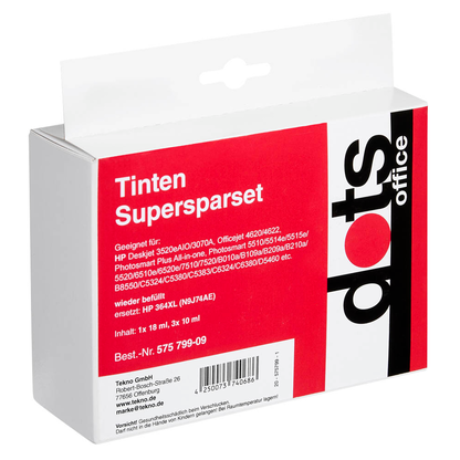 Artikelbild 2 für dots schwarz, cyan, magenta, gelb Druckerpatronen kompatibel zu HP 364XL (N9J74AE), 4er-Set, Artikelnummer 575799