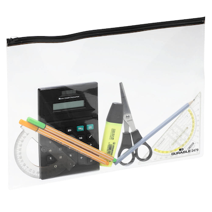 Artikelbild 2 für DURABLE Gleitverschlussbeutel ZIP BAG DIN A4 transparent/schwarz 0,43 mm, 5 St., Artikelnummer 611069