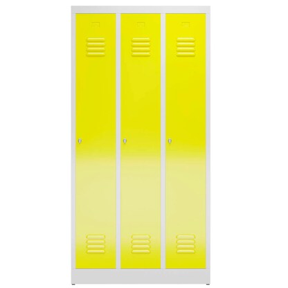 Artikelbild 2 für ClassiX Spind lichtgrau, zinkgelb X-510136, 3 Schließfächer 87,0 x 50,0 x 180,0 cm, Artikelnummer 187379