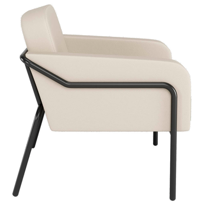 Artikelbild 2 für medso powered by PAPERFLOW Sessel MEDSO L Rund creme schwarz Kunstleder 75,0 x 74,3 x 73,6 cm, 1 St., Artikelnummer 522567