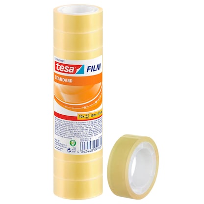 Artikelbild für tesa STANDARD Klebefilm transparent 15,0 mm x 10,0 m 10 Rollen, Artikelnummer 455378