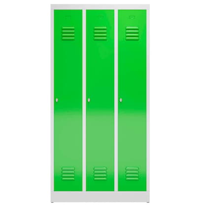 Artikelbild 2 für ClassiX Spind gelbgrün, lichtgrau X-510135, 3 Schließfächer 87,0 x 50,0 x 180,0 cm, Artikelnummer 187389