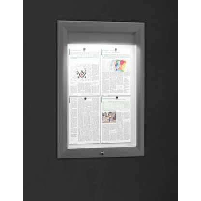 Artikelbild 2 für Showdown® Displays Schaukasten T LED silber 4x DIN A4 58,5 x 4,7 x 86,0 cm, 1 St., Artikelnummer 269151