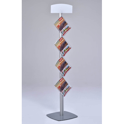 Artikelbild 4 für update displays Prospektständer silber DIN A4 4 Fächer 45,0 x 45,0 x 192,0 cm, 1 St., Artikelnummer 563458