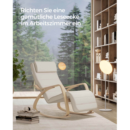 Artikelbild 2 für SONGMICS Schaukelstuhl beige braun Stoff 67,0 x 121,5 x 84,0 cm, 1 St., Artikelnummer 262248