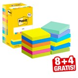 Artikelbild 1 für 8 + 4 GRATIS: Post-it® Energetic Collection Haftnotizen farbsortiert, 8 Blöcke + GRATIS 4 Blöcke, Artikelnummer 620532