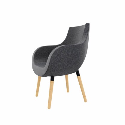 Artikelbild 2 für fm Besuchersessel Pirum anthrazit buche, gebeizt Stoff 71,0 x 72,0 x 87,0 cm, 1 St., Artikelnummer 448229