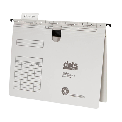 Artikelbild 2 für dots Hängehefter Karton lichtgrau DIN A4 1x kaufmännische BZ-Heftung, 5 St., Artikelnummer 538587