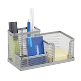 Artikelbild 1 für relaxdays Schreibtisch-Organizer silber Metall 3 Fächer 18,5 x 9,5 x 10,0 cm, Artikelnummer 516841