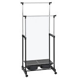 Artikelbild 1 für HAKU Möbel Rollgarderobe 44577 schwarz Metall 71,0 x 105,0-160,0 cm, Artikelnummer 552832