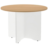 Artikelbild 1 für rocada Mehrzwecktisch weiß/eiche rund, Säulenfuß weiß, 100,0 x 100,0 x 72,0 cm, Artikelnummer 117758