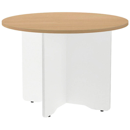 Artikelbild für rocada Mehrzwecktisch weiß/eiche rund, Säulenfuß weiß, 100,0 x 100,0 x 72,0 cm, Artikelnummer 117758
