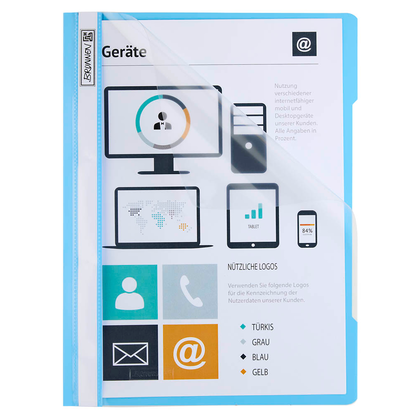 Artikelbild 3 für BRUNNEN Schnellhefter Kunststoff hellblau DIN A4 überbreit, 1 St., Artikelnummer 924819