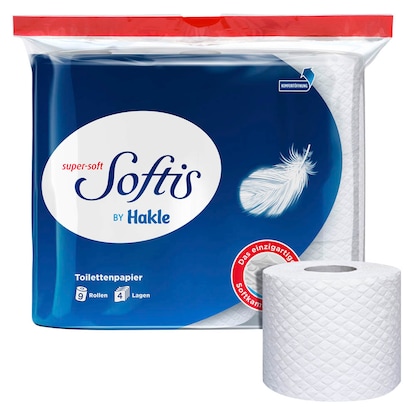 Artikelbild für Softis Toilettenpapier 4-lagig, 9 Rollen, Artikelnummer 882498