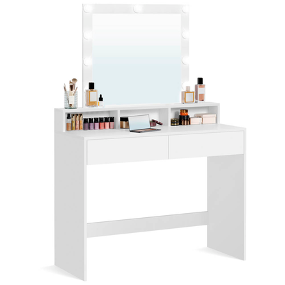 Artikelbild 4 für VASAGLE Schminktisch rechteckig Melamin, Spanplatte weiß 100,0 cm 40,0 cm, 1 St., Artikelnummer 439287