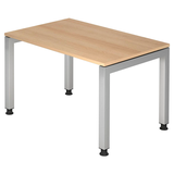 Artikelbild 1 für HAMMERBACHER JS12 höhenverstellbarer Schreibtisch eiche rechteckig, 4-Fuß-Gestell silber 120,0 x 80,0 cm, Artikelnummer 863360