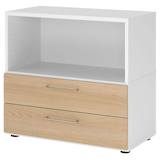 Artikelbild 1 für HAMMERBACHER Regalschrank FlexWall, VFW28S2KG/W/E/BS weiß, eiche 80,0 x 40,0 x 74,6 cm, 1 St., Artikelnummer 950067