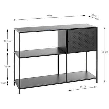Artikelbild 2 für HAKU Möbel Bücherregal schwarz 100,0 x 30,0 x 75,0 cm, 1 St., Artikelnummer 142396