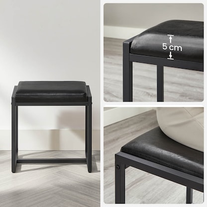 Artikelbild 3 für VASAGLE Schminktisch rechteckig Spanplatte braun, schwarz 90,0 x 40,0 x 141,0 cm, 1 St., Artikelnummer 438368