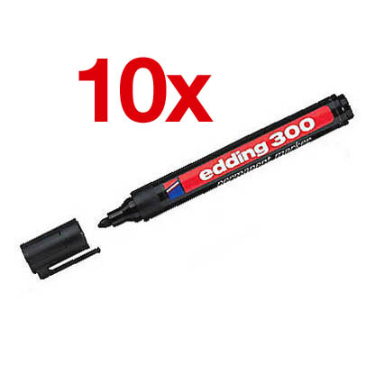 Artikelbild für AKTION: edding 300 Permanentmarker schwarz 1,5 - 3,0 mm, 10 St., Artikelnummer 148852