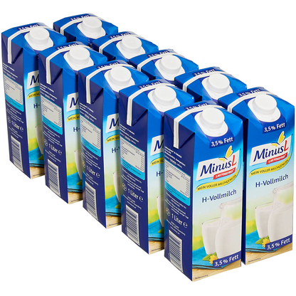 Artikelbild für MinusL® H-Vollmilch laktosefreie Milch 3,5 % 10x 1,0 l, Artikelnummer 618383