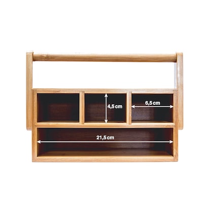 Artikelbild 5 für relaxdays Schreibtisch-Organizer braun Bambus 4 Fächer 25,0 x 11,5 x 20,0 cm, Artikelnummer 516514