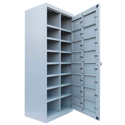 Artikelbild 3 für LÜLLMANN Schließfachschrank lichtgrau 526280, 16 Schließfächer 74,0 x 50,0 x 180,0 cm, Artikelnummer 186519