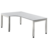 Artikelbild 1 für HAMMERBACHER JS82 höhenverstellbarer Schreibtisch lichtgrau L-Form, 5-Fuß-Gestell silber 200,0 x 120,0 cm, Artikelnummer 866549